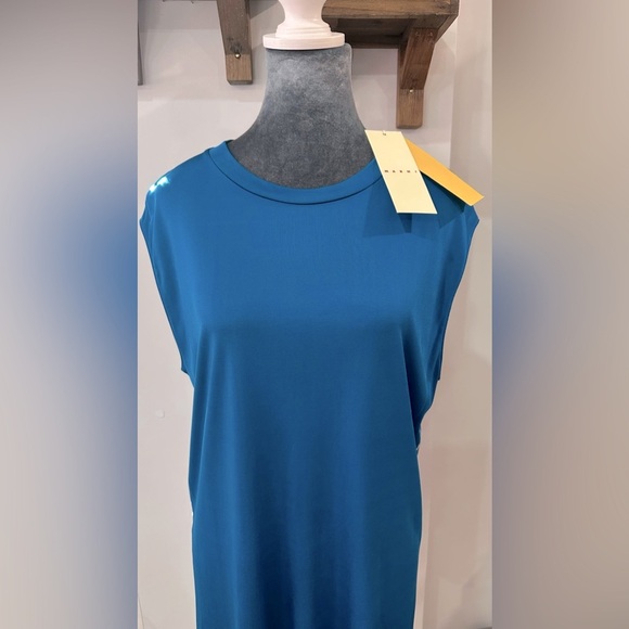 NWT Marni Fluid Jersey Sleeveless Top or Dress Blue 42 - Picture 6 of 14